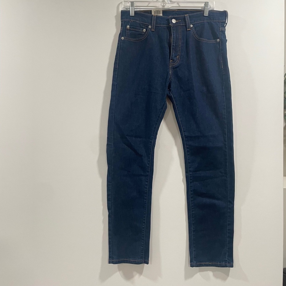 Levis‎ 513 Slim Straight Stretch Jeans Mens 30x30 (32x28.5) Dark Indigo Blue NWT